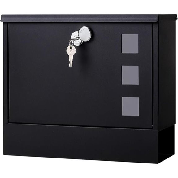 Locking Wall Mount Mailbox with Key Lock