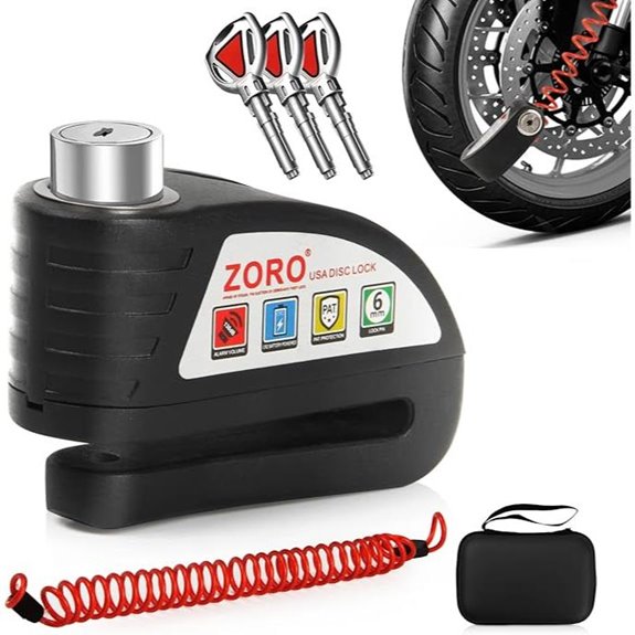Motorcycle Disc Brake Lock with Alarm and Waterproofing