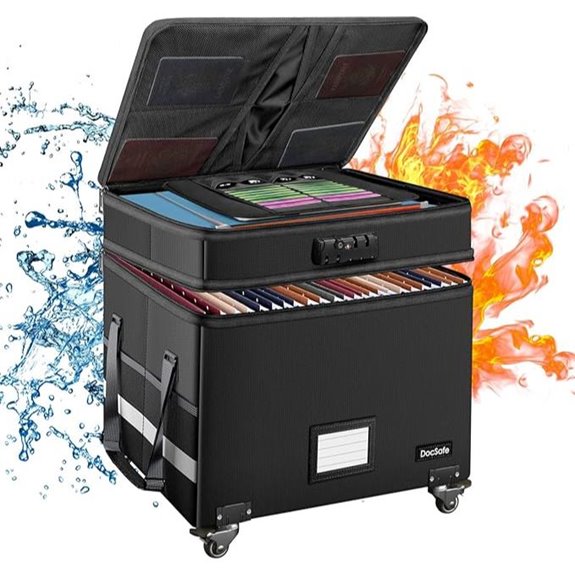 Fireproof Locking Document Box with Wheels