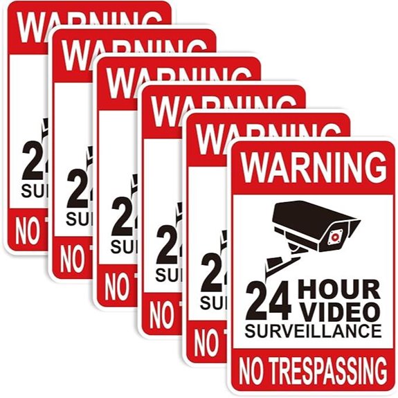 6PCS Security Camera Warning Stickers