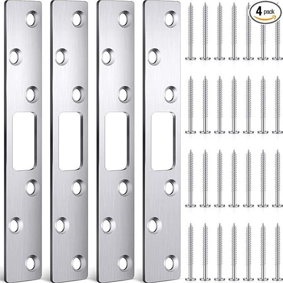 4-Pack 6-Inch Stainless Steel Door Strike Plates