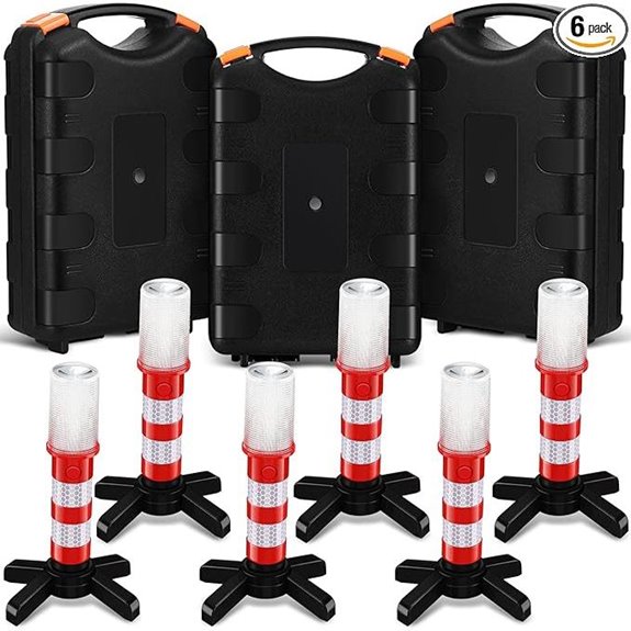 6 Pcs LED Road Flares Emergency Warning Lights