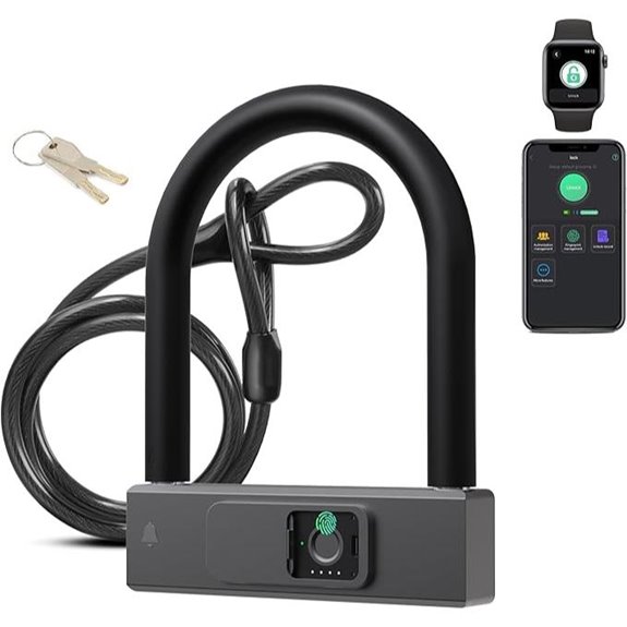 Smart Bike U Lock with App Unlock and Cable