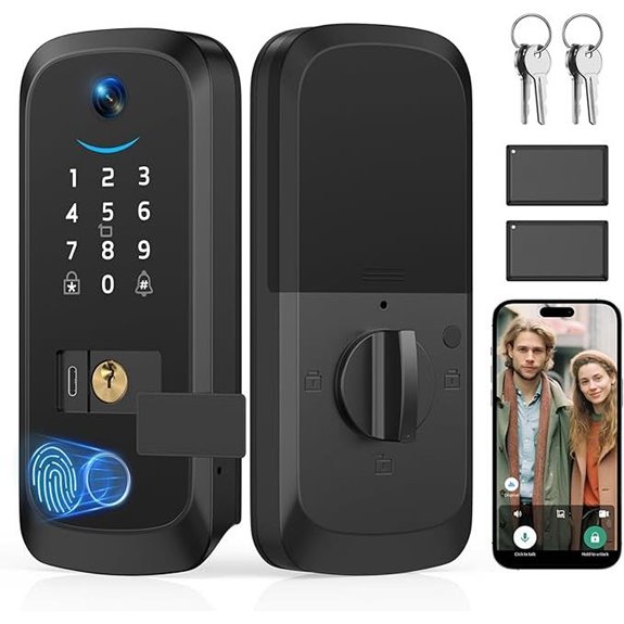Smart Video Lock with App Fingerprint & Keypad