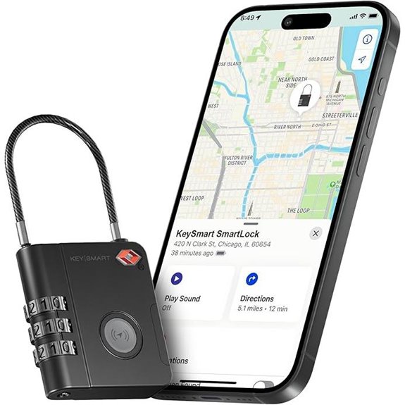 KeySmart SmartLock GPS Luggage Lock with Apple Find My
