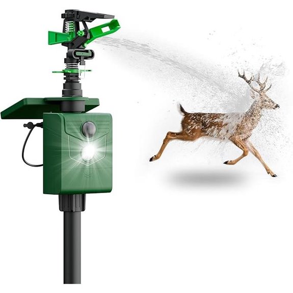 Solar Animal Repeller with Water Spray and Flashing Light