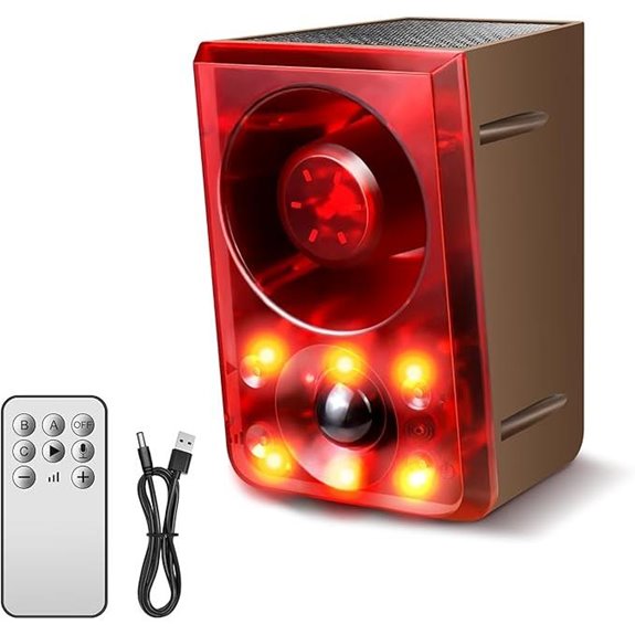 Solar Motion Sensor Alarm with Sound & Light Deterrent