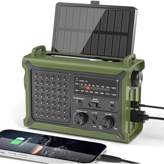 Solar Radio Emergency Hand Crank with Charger & LED Flashlight