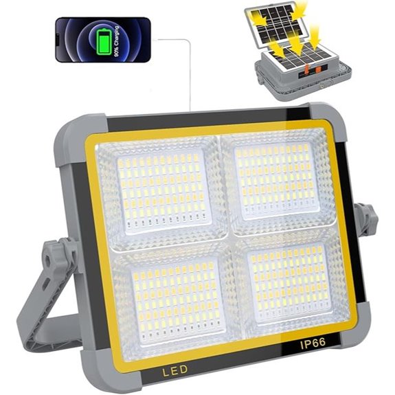 ERAY Rechargeable LED Work Light with Solar Panels