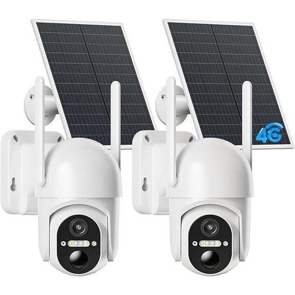 2-Pack 4G LTE Solar Security Cameras with SIM Support
