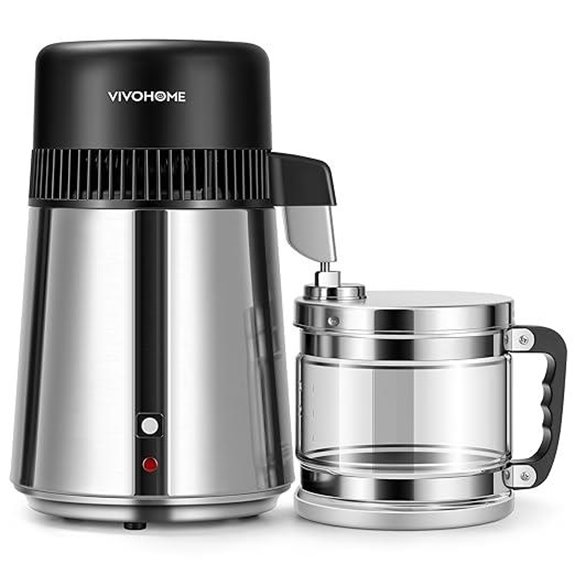 VIVOHOME 4L Stainless Steel Water Distiller with Filter
