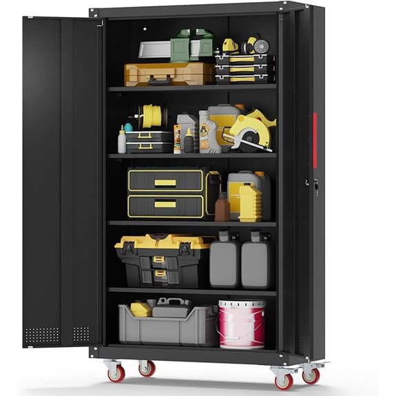steel lockable garage cabinet