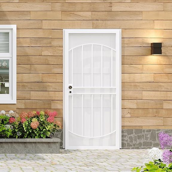 Prehung Steel Security Screen Door 32x80 White