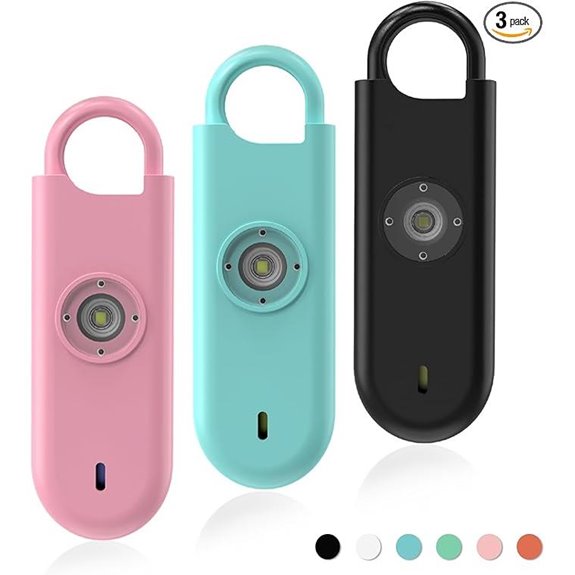 Personal Safety Alarm Set with Light & Siren (3 Pack)