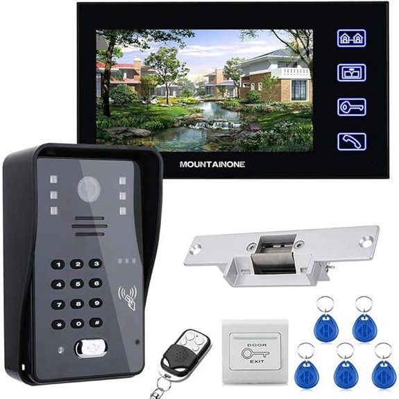 Touch Key 7 LCD RFID Video Door Intercom Kit