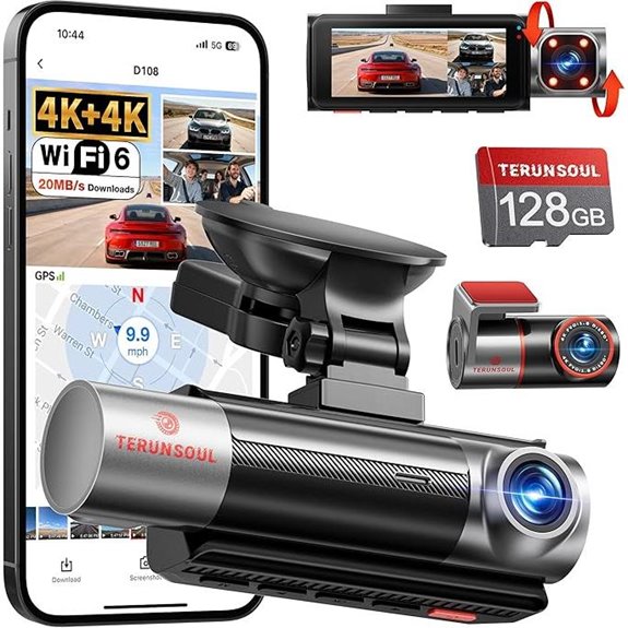 3-Channel 4K Dash Cam with GPS & Night Vision