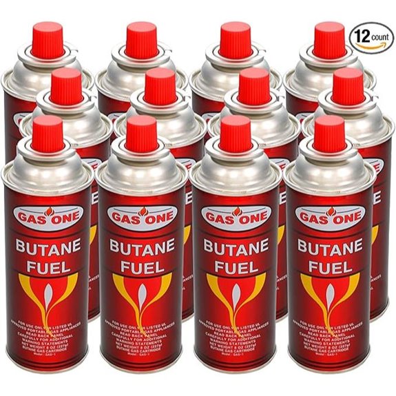 12 Butane Fuel GasOne Canisters for Portable Camping Stoves