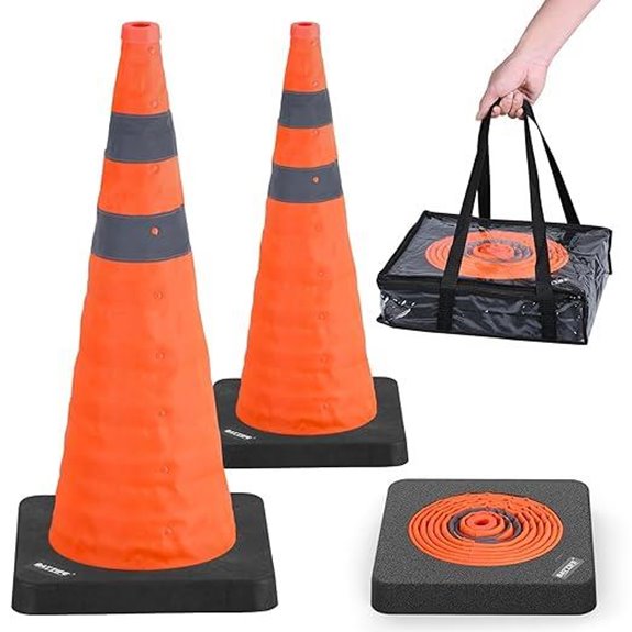 BATTIFE 2 Pack Collapsible Orange Traffic Cones