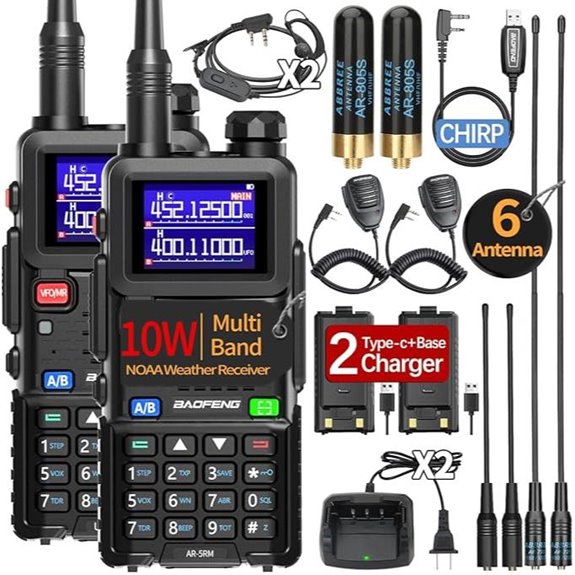 Baofeng Handheld Ham Radio 2 Pack with NOAA Weather