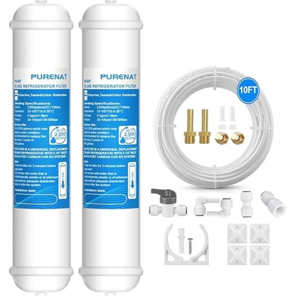 Inline Refrigerator Water Filter 2-Pack with Quick Connect