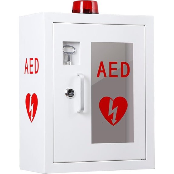 Wall-Mounted AED Cabinet with Alarm and Lock