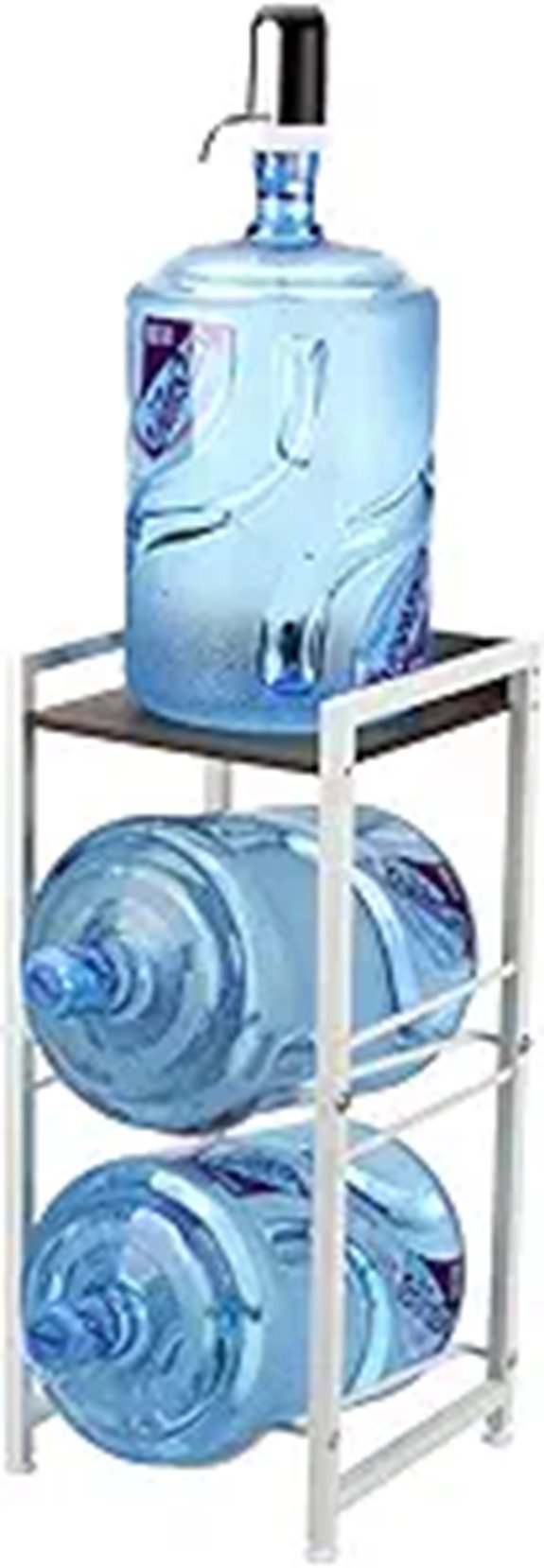 5-Gallon Water Bottle Holder with Walnut Storage