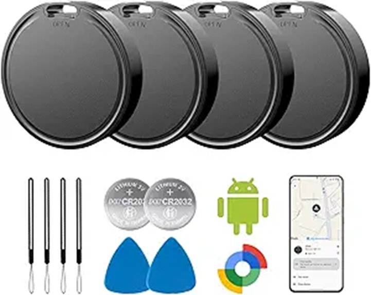 Android Air Tags 4-Pack Waterproof Luggage Trackers