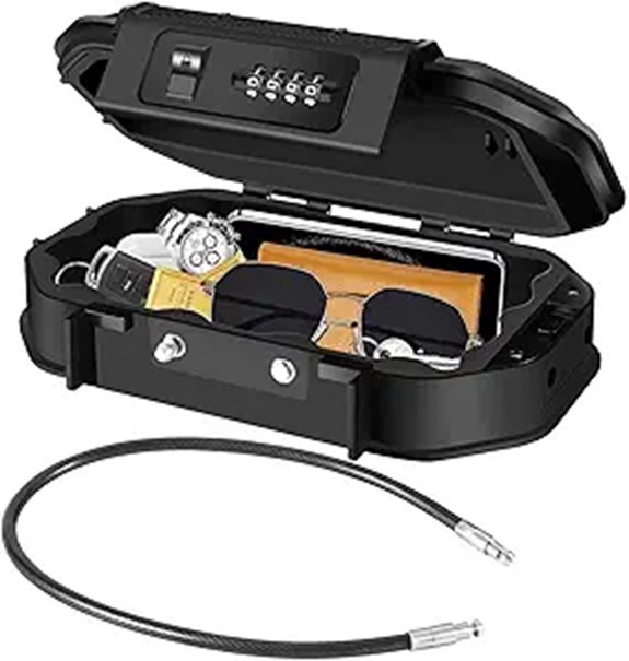 Waterproof Lock Box with Combination and Removable Cable
