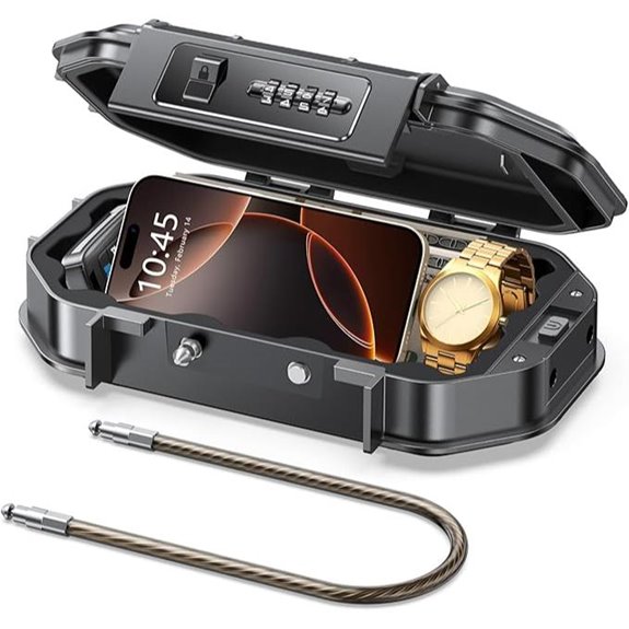Portable Waterproof Travel Safe Lock Box with Combo