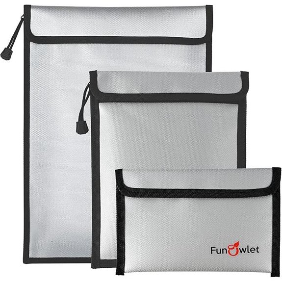 FunOwlet Fireproof Waterproof Document Bag (3-Pack)