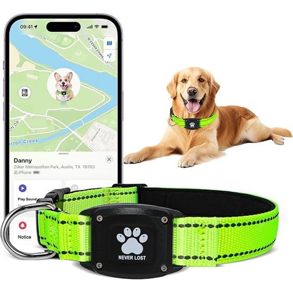 GPS Dog Collar Tracker with Reflective Waterproof Design