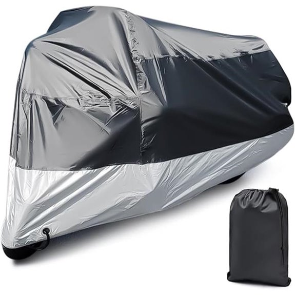 Waterproof Motorcycle Cover with Lock Holes and Storage
