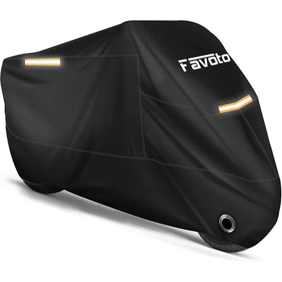 Favoto Waterproof Motorcycle Cover with Lock-Holes & Storage