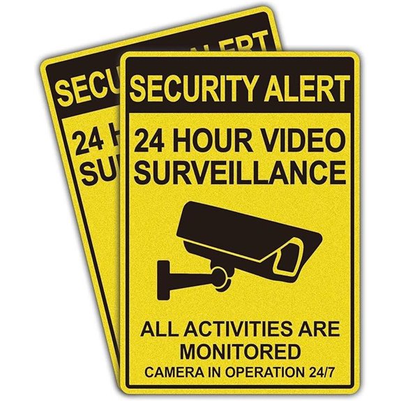 Security Surveillance Signs 2 Pack Waterproof Vinyl