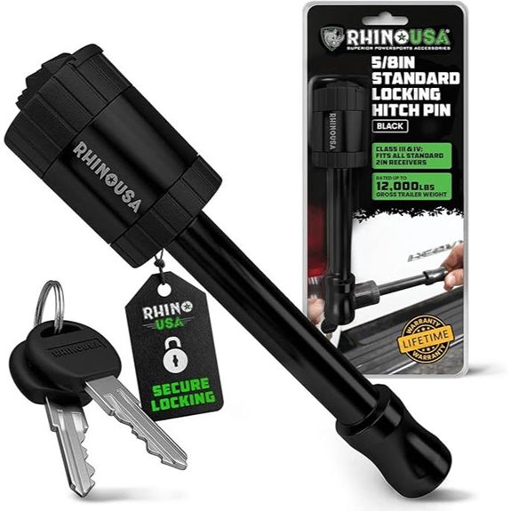 Rhino USA 2 Trailer Hitch Pin Locking Weatherproof