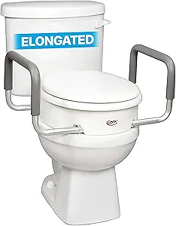 Carex Elevated Toilet Seat with Arms White