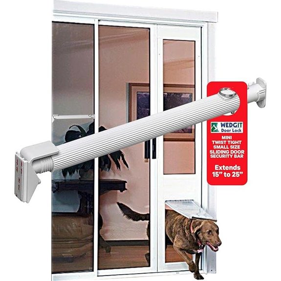 White Mini Twist Security Bar for Sliding Doors