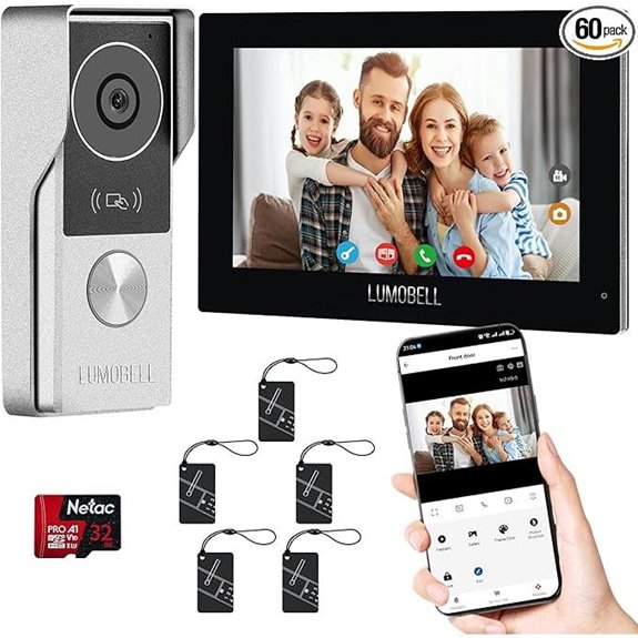 Wired Video Intercom System with Doorbell & Monitor
