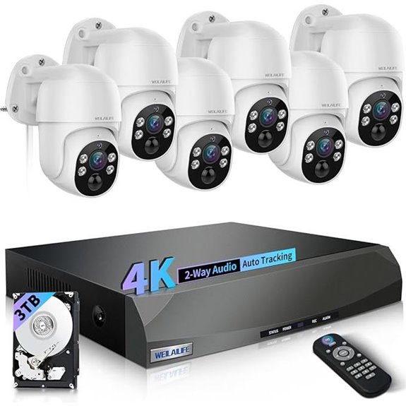 Wired Home Security Camera System with PTZ & Storage