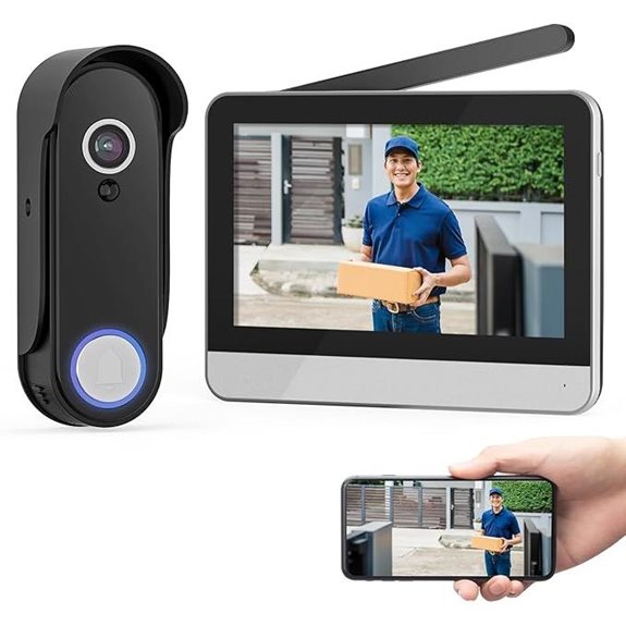 Wireless Video Doorbell with Touchscreen 1080P No Subscription