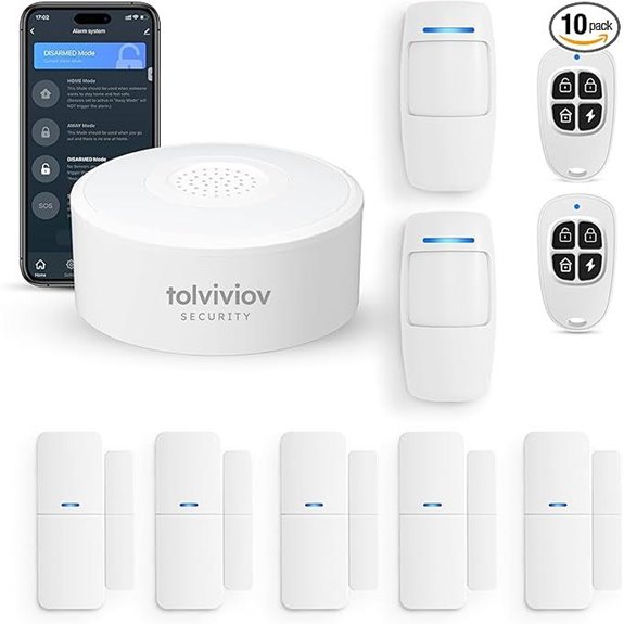 Tolviviov Wireless Home Security System 10-Piece Kit