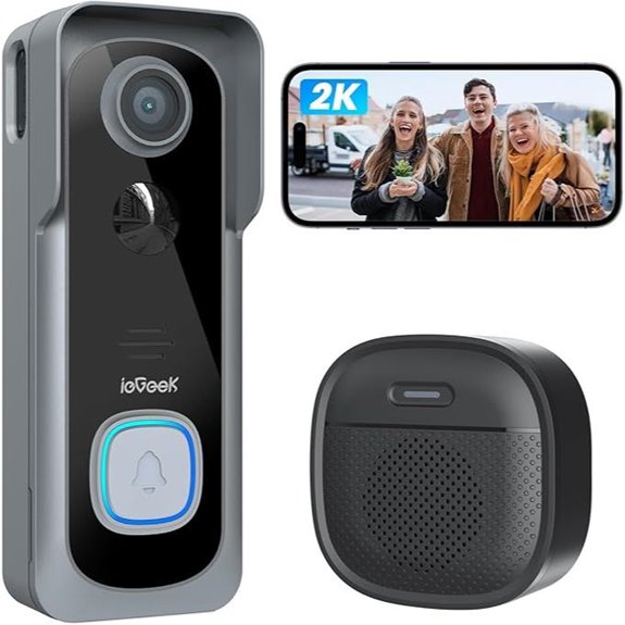 ieGeek Wireless Doorbell Camera with 2K HD and Motion Detection