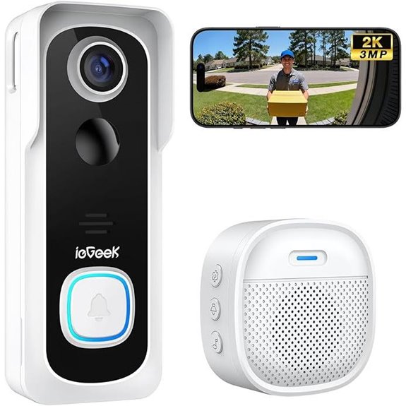 ieGeek Wireless Video Doorbell with 2K HD Motion Detection
