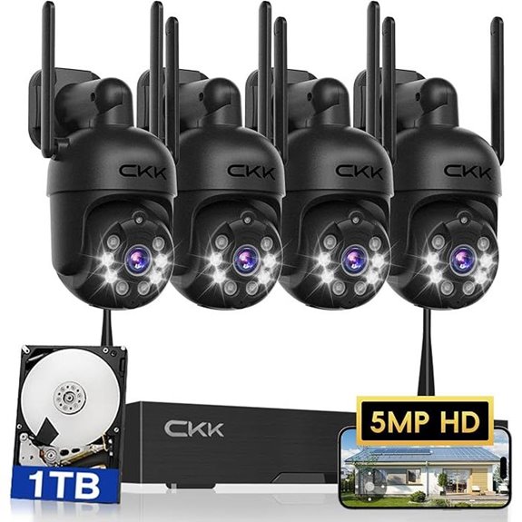 5MP Wireless Security Camera System with PTZ and NVR