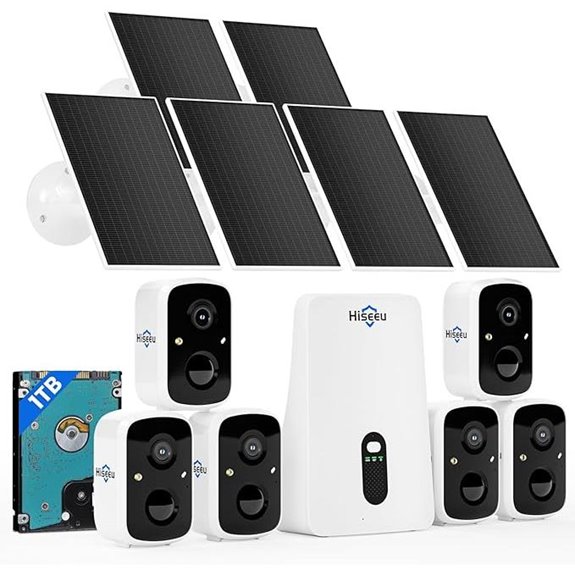 Hiseeu Solar Wireless Security Camera System (6 Cameras)
