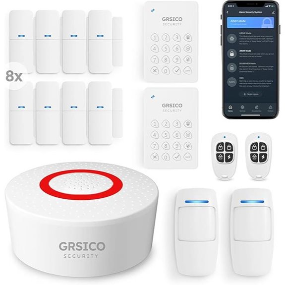Wireless Home Alarm System 15-Piece Kit with App Alerts