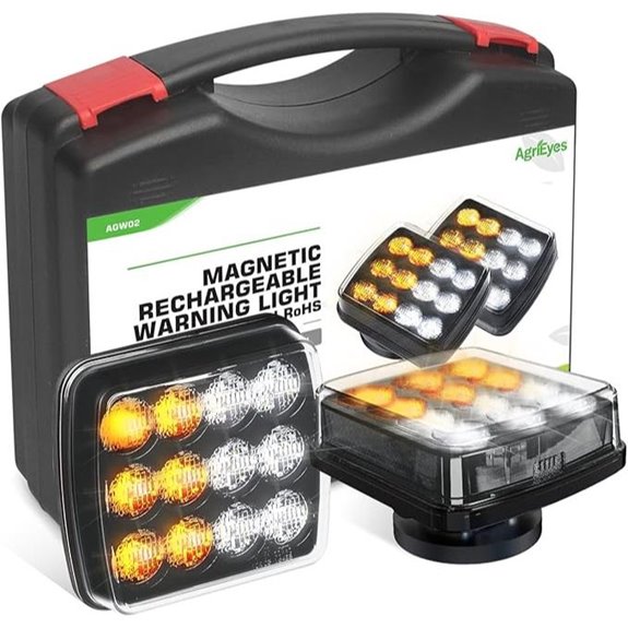 Agrieyes Wireless Amber LED Emergency Strobe Lights (2 Pack)