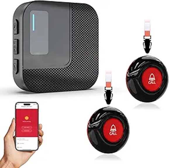 Wireless Caregiver Pager System with Emergency Buttons