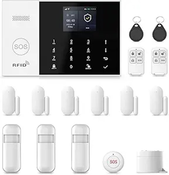 Wireless Home Alarm System with Sensors and App
