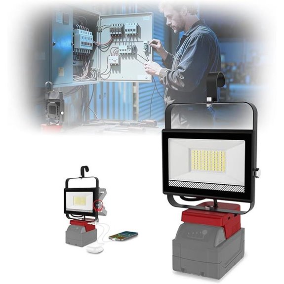 Cordless LED Work Light with USB and Adjustable Head